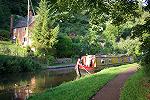 Narrowboats moored at bugsworth basin